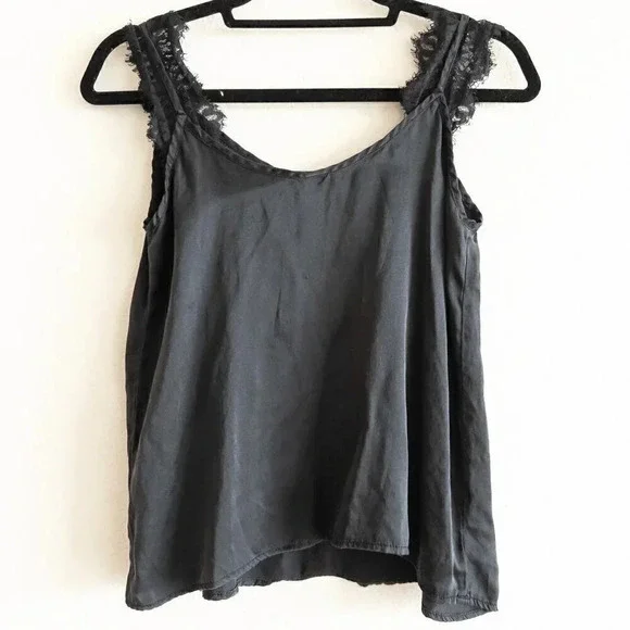 NEW Maison du Soir Grace 100% Silk Tank in Black, Size Extra Small XS - Picture 5 of 5